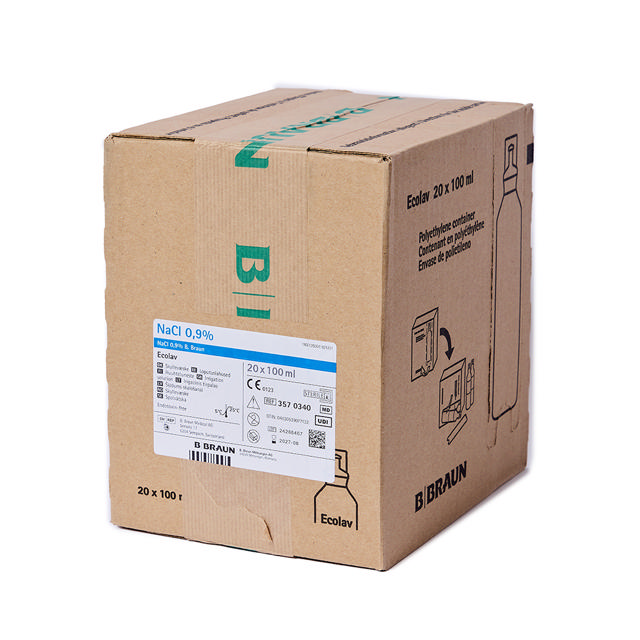 Natriumklorid 0,9% flaske 20 x 100ml