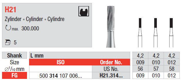 Hårdmetalbor cylinder H21 FG 012