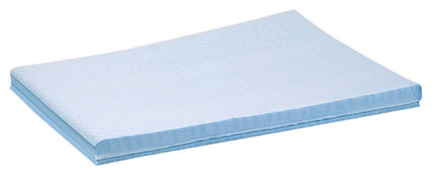 Patientservietter m/plast blå  38 x 39cm 81517