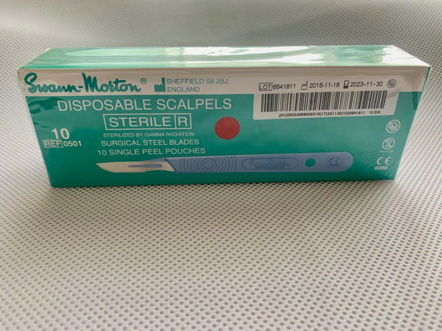SM skalpel, lige afrundet nr.10 sterile  0501