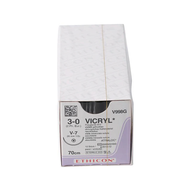 Ethicon vicryl sutur  V998G V7/3-0 lilla