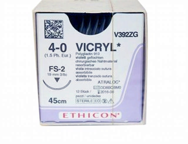 Ethicon vicryl sutur V392ZG  FS-2/4-0 lilla