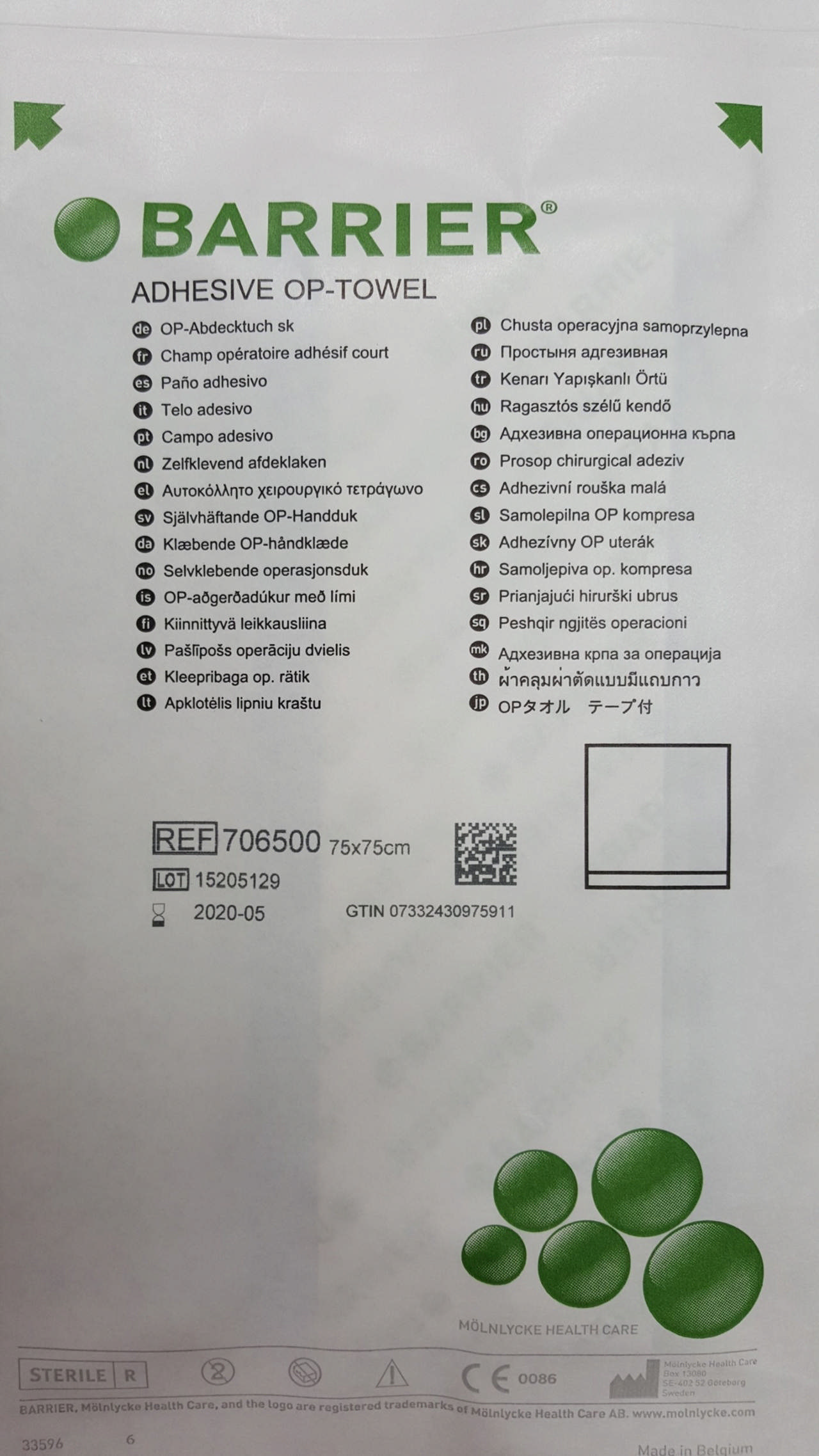 Barrier afdækningsstykker 75x75cm m/klæb 706500