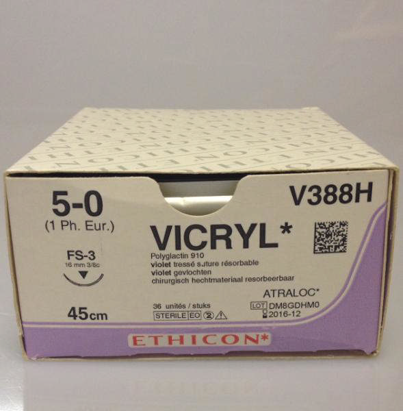 Ethicon vicryl sutur V388H FS-3/ 5-0 lilla