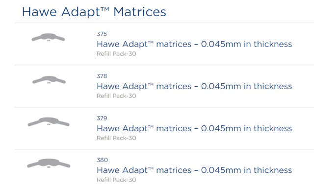 Hawe matricer præmolar 1 bue 0,045mm 378