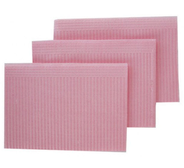 Prestige patientservietter m/plast 45 x 33cm rosa