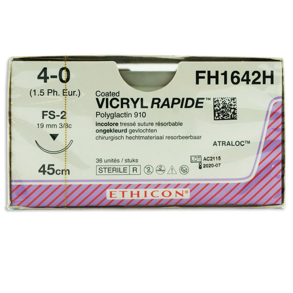 Ethicon vicryl rapid sutur  FH1642H FS-2/ 4-0 hvid