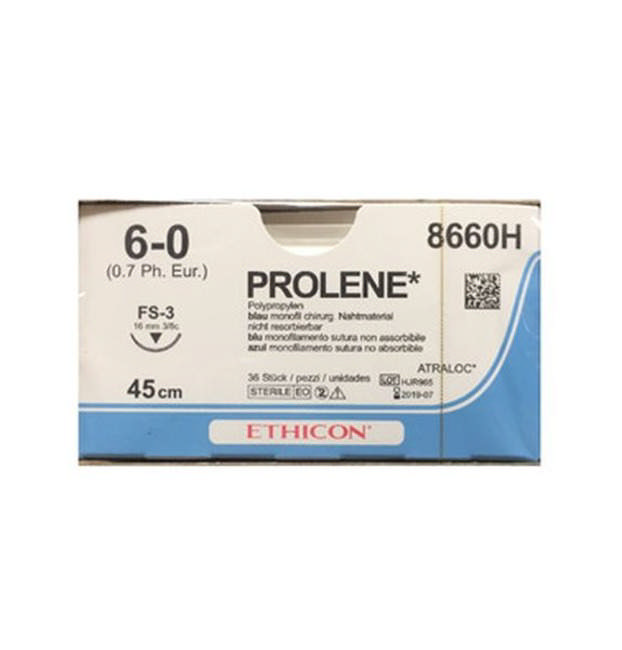 Ethicon prolene sutur 8660H FS-3/6-0 blå 