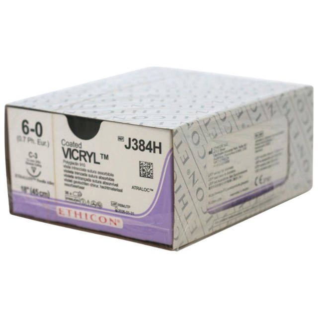 Ethicon vicryl sutur J384H C-3/6-0 lilla 