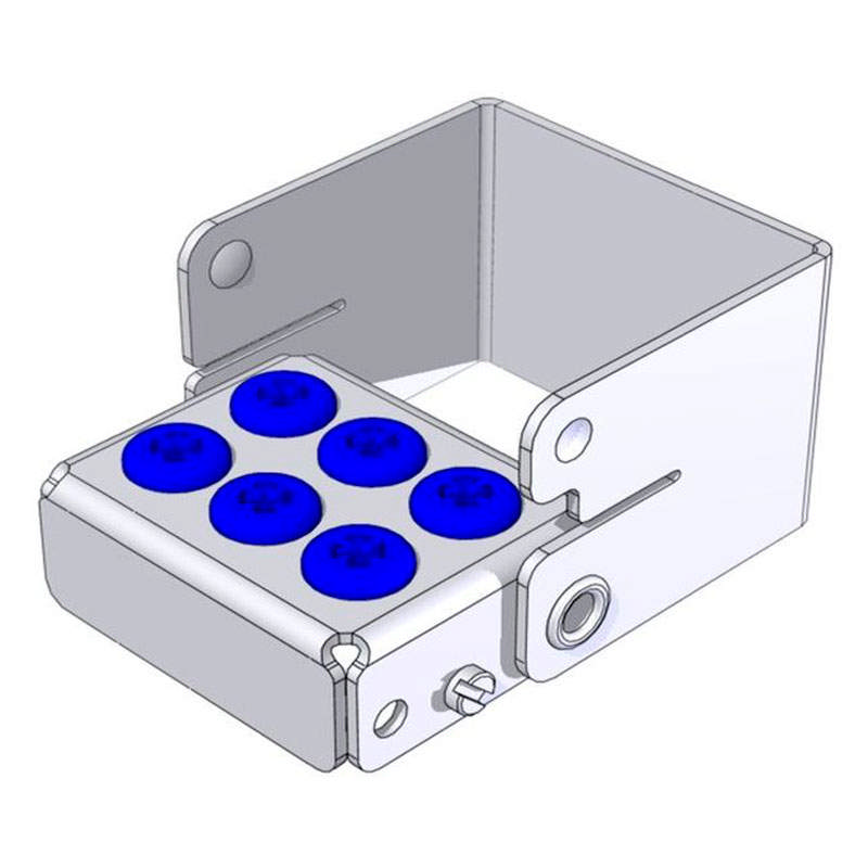 Nichrominox Plug In borstander til 6 bor blå