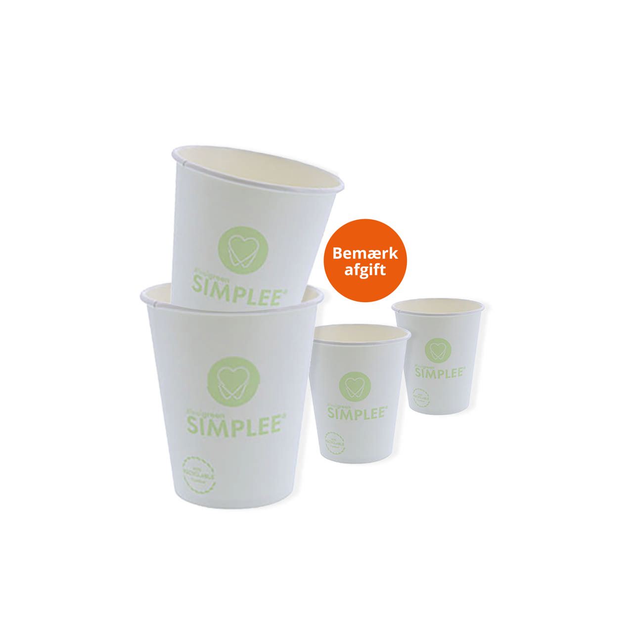 Simplee drikkebægre bio 180ml hvide