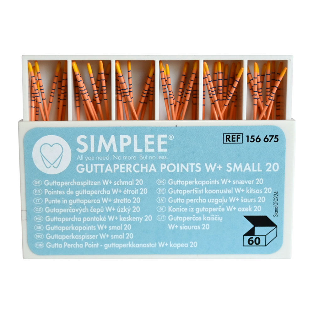 Simplee W+ Gold Guttaperka points Small gul 