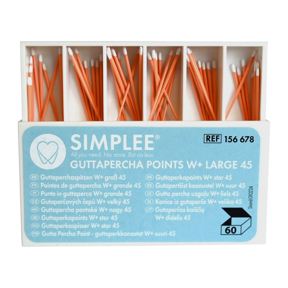 Simplee W+ Gold Guttaperka points Large hvid
