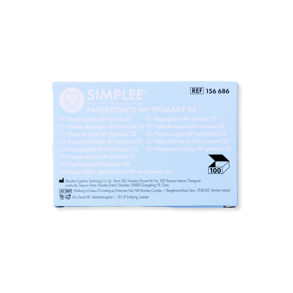 Simplee W+ Gold paperpoints Primær 25 rød