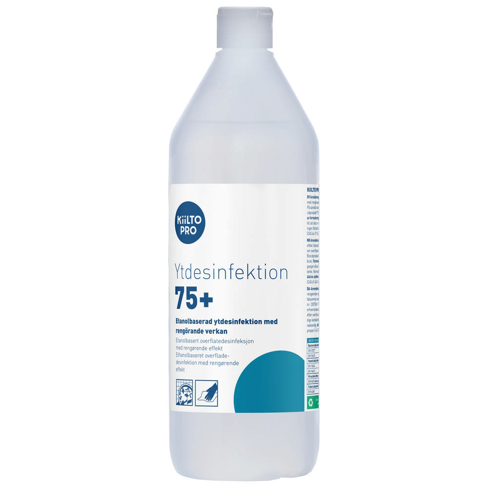 Kiilto overfladedesinfektion 75+% 1L flaske  495-12