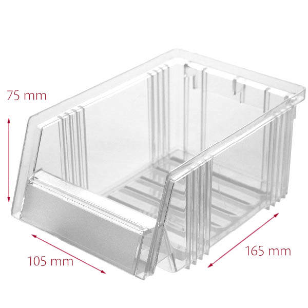 Hurtigkøb kasse 1Å 105 x 165 x 75 mm, klar, åben front