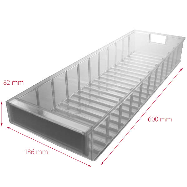 Hurtigkøb kasse 9 186 x 600 x 82 mm, klar, lukket front
