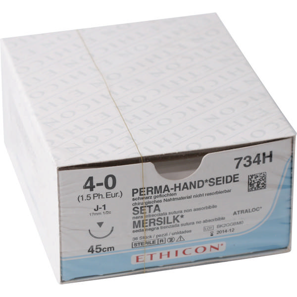 Ethicon silke sutur 734H J-1/4-0 sort 