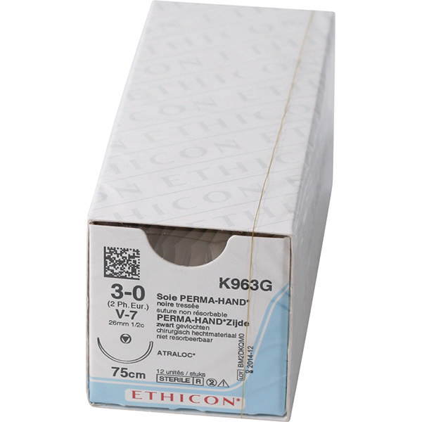 Ethicon silke sutur K963G V-7/3-0 blå