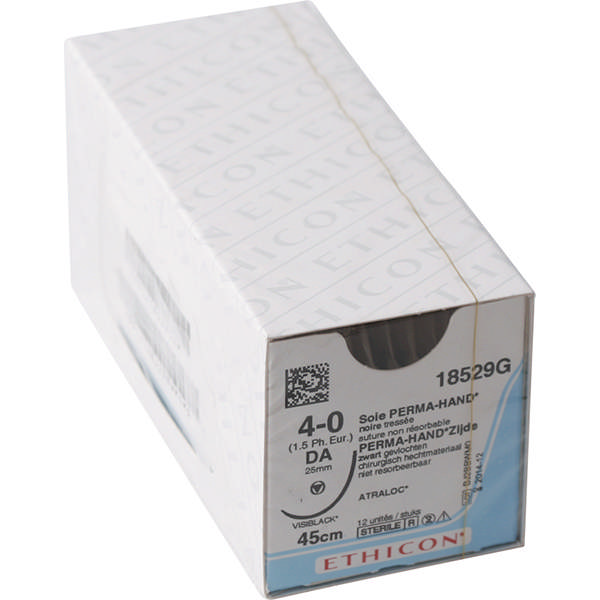 Ethicon silke sutur 18529G  DA/ 4-0 sort